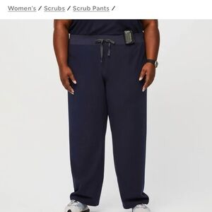 Figs Navy Scrub Pants. Livingston High Waisted Straight Leg